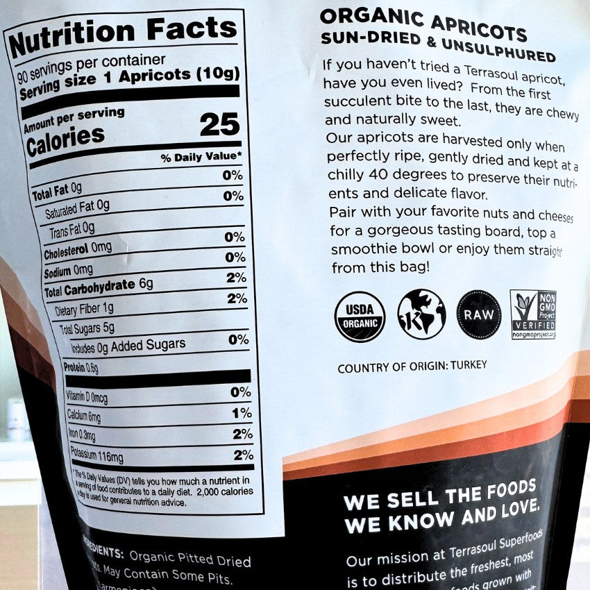 Terrasoul SuperFoods Organic Sun-Dried Apricots – Unsulphured, 2lbs Superfood