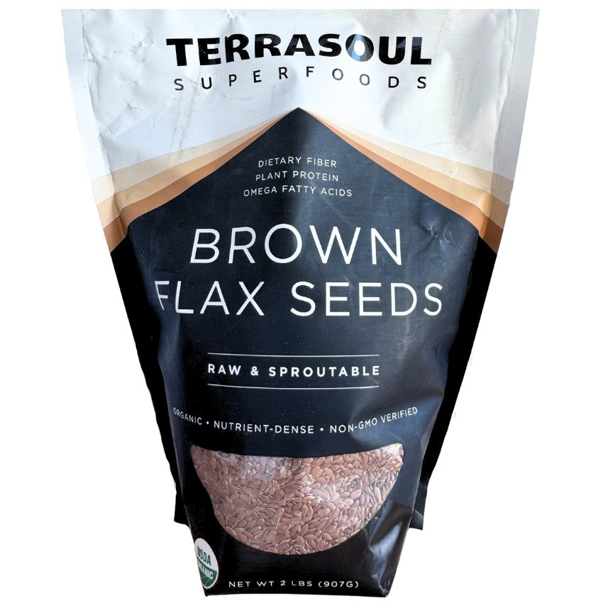 organic flax seed for planting Terrasoul Superfoods Organic Brown Flax Seeds, 2 Lbs