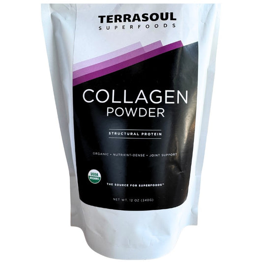 Terrasoul Superfoods collagen powder package on a white background
