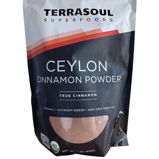 Terrasoul SuperFoods Organic Ceylon Cinnamon Powder – True Cinnamon, 16oz