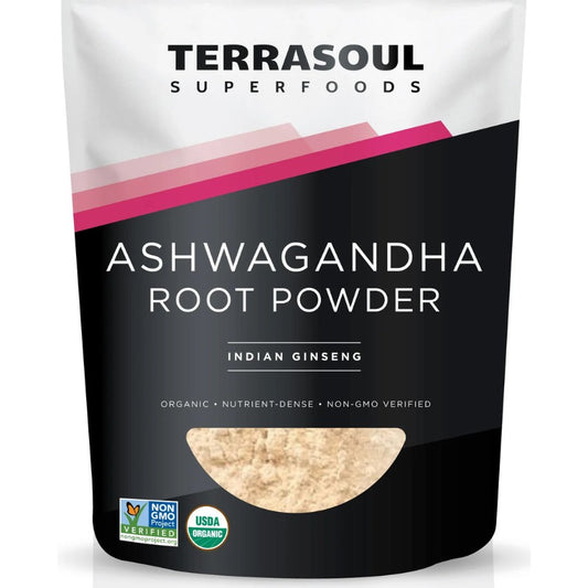 Terrasoul SuperFoods Organic Ashwagandha Root Powder – Adaptogenic Super Root, 16oz