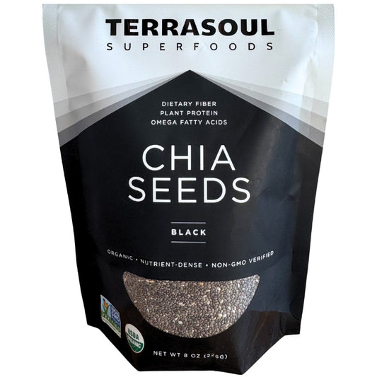 Terrasoul SuperFoods Organic Black Chia Seeds – Plant Protein & Fiber, 8oz