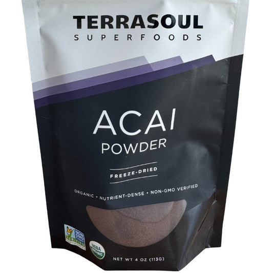 Terrasoul SuperFoods Organic Açaí Powder – Freeze-Dried, 4oz Superfood
