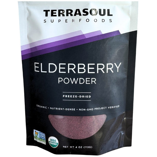 Terrasoul SuperFoods Organic Elderberry Powder – Freeze-Dried, 4oz Superfood