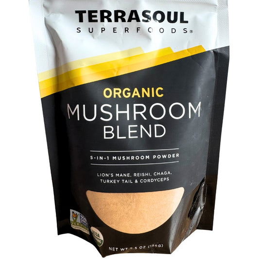 Terrasoul SuperFoods Organic Mushroom Blend – 5-in-1 Powder, 5oz