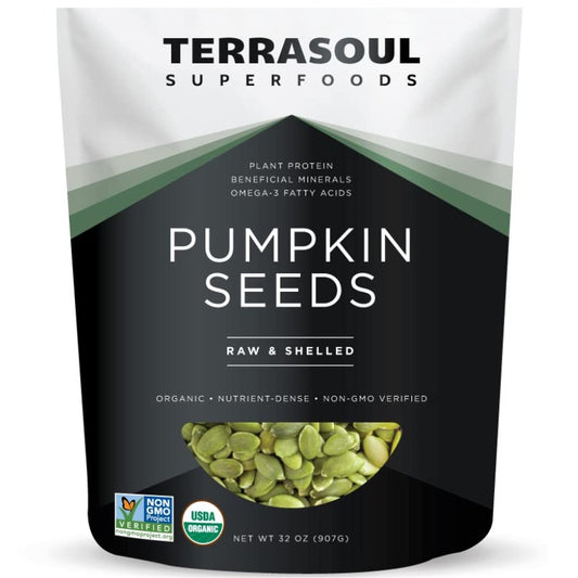 Terrasoul SuperFoods Organic Pumpkin Seeds – Raw & Shelled, 32oz