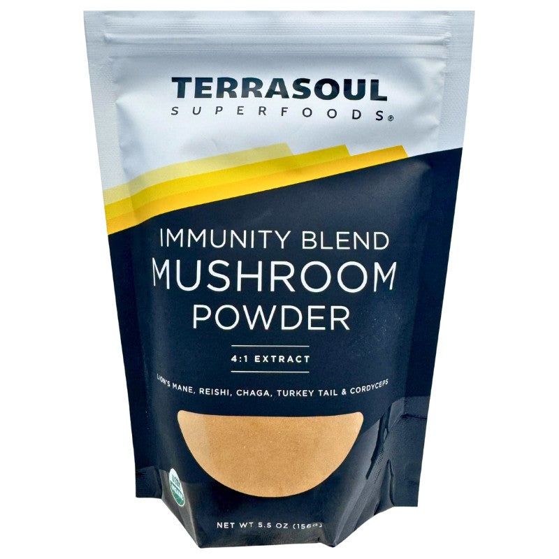 Terrasoul SuperFoods Immunity Blend Mushroom Powder – 5-in-1 Powder, 5.5oz