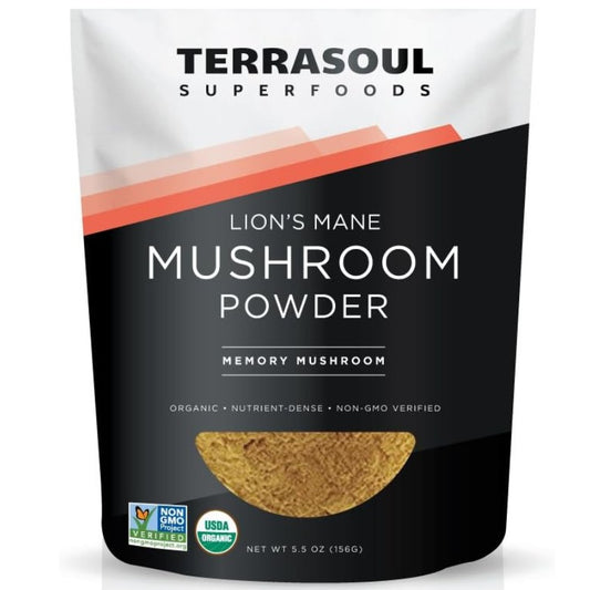 Terrasoul SuperFoods Organic Lion’s Mane Mushroom Powder – Memory Mushroom, 5.5oz